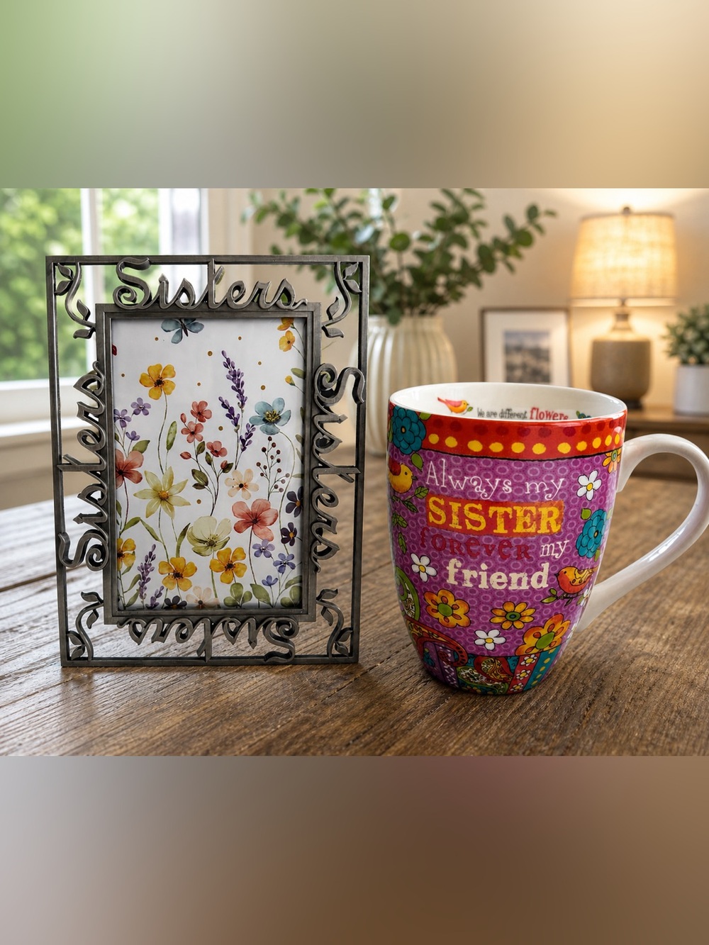 Set  Mug & Frame - 8” x 6” Pewter sister frame and  12 0z. Sister Ceramic Mug - Picture 7 of 7